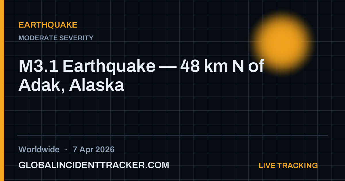 Earthquake incident in worldwide on 7 April 2026 — Global Incident Tracker report card