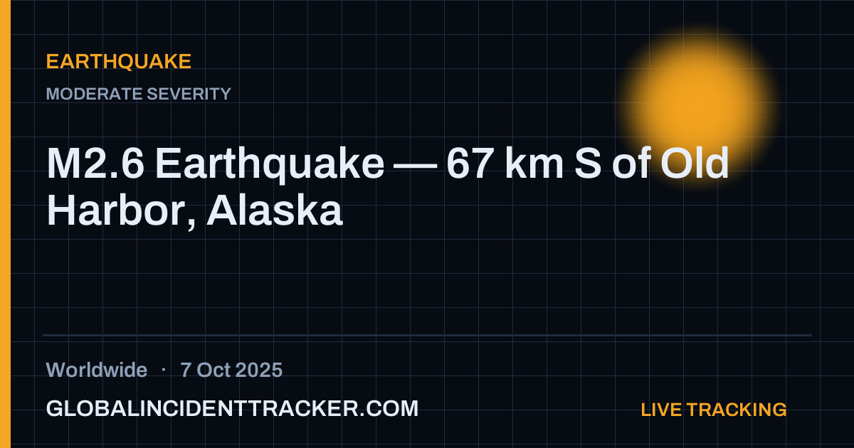 Earthquake incident in worldwide on 7 October 2025 — Global Incident Tracker report card
