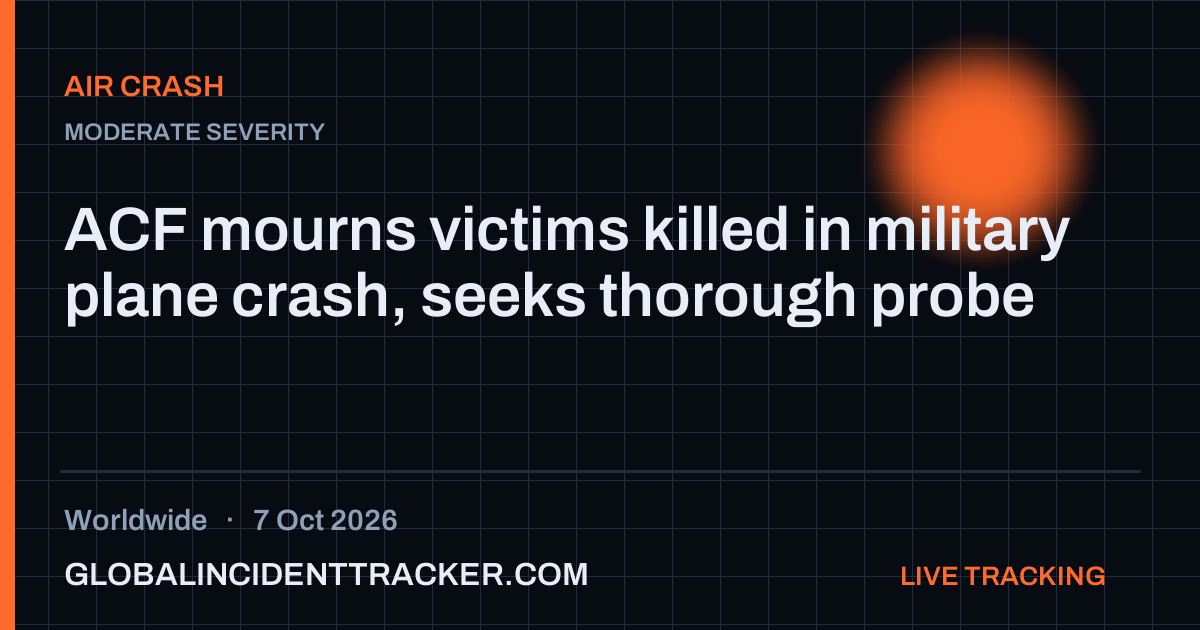 Air Crash incident in worldwide on 7 October 2026 — Global Incident Tracker report card