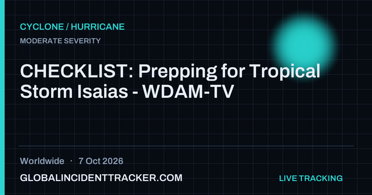Cyclone / Hurricane incident in worldwide on 7 October 2026 — Global Incident Tracker report card