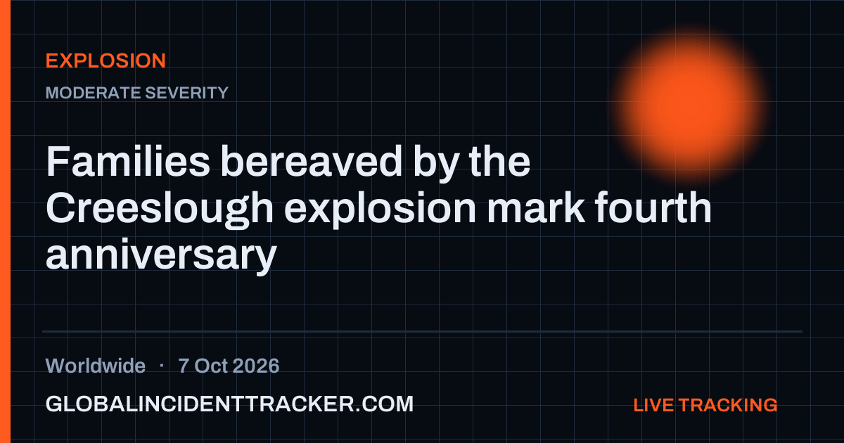 Explosion incident in worldwide on 7 October 2026 — Global Incident Tracker report card