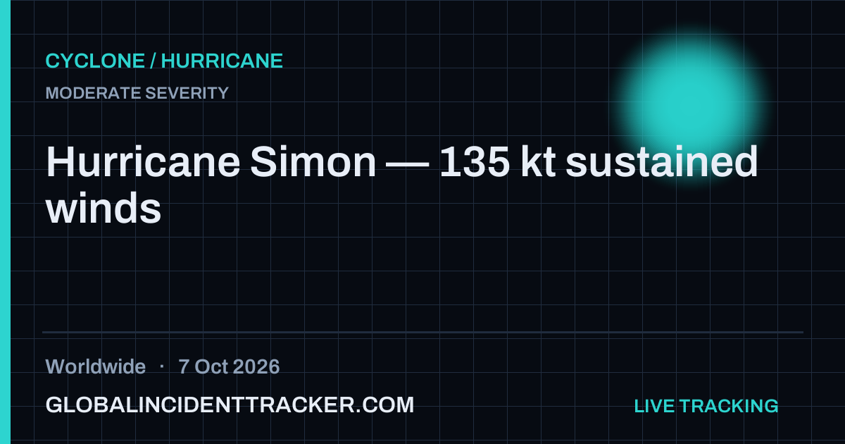 Cyclone / Hurricane incident in worldwide on 7 October 2026 — Global Incident Tracker report card