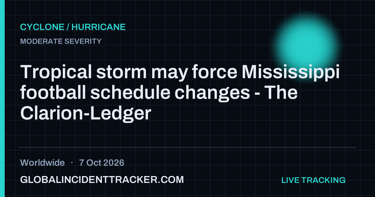 Cyclone / Hurricane incident in worldwide on 7 October 2026 — Global Incident Tracker report card