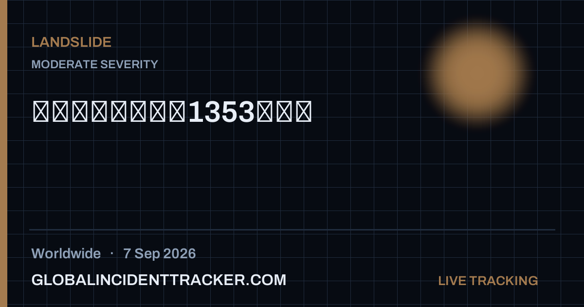 Landslide incident in worldwide on 7 September 2026 — Global Incident Tracker report card