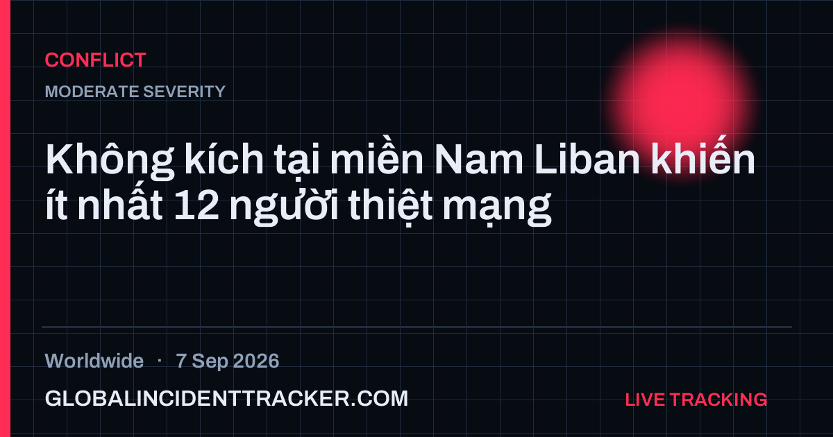 Conflict incident in worldwide on 7 September 2026 — Global Incident Tracker report card