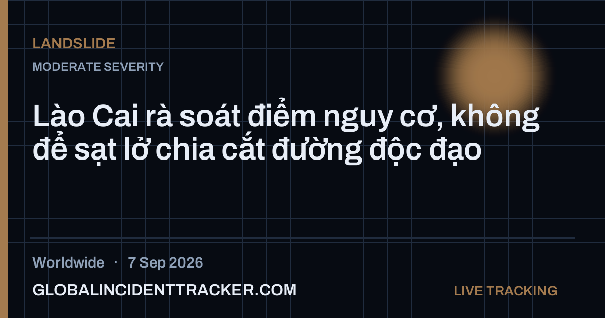 Landslide incident in worldwide on 7 September 2026 — Global Incident Tracker report card