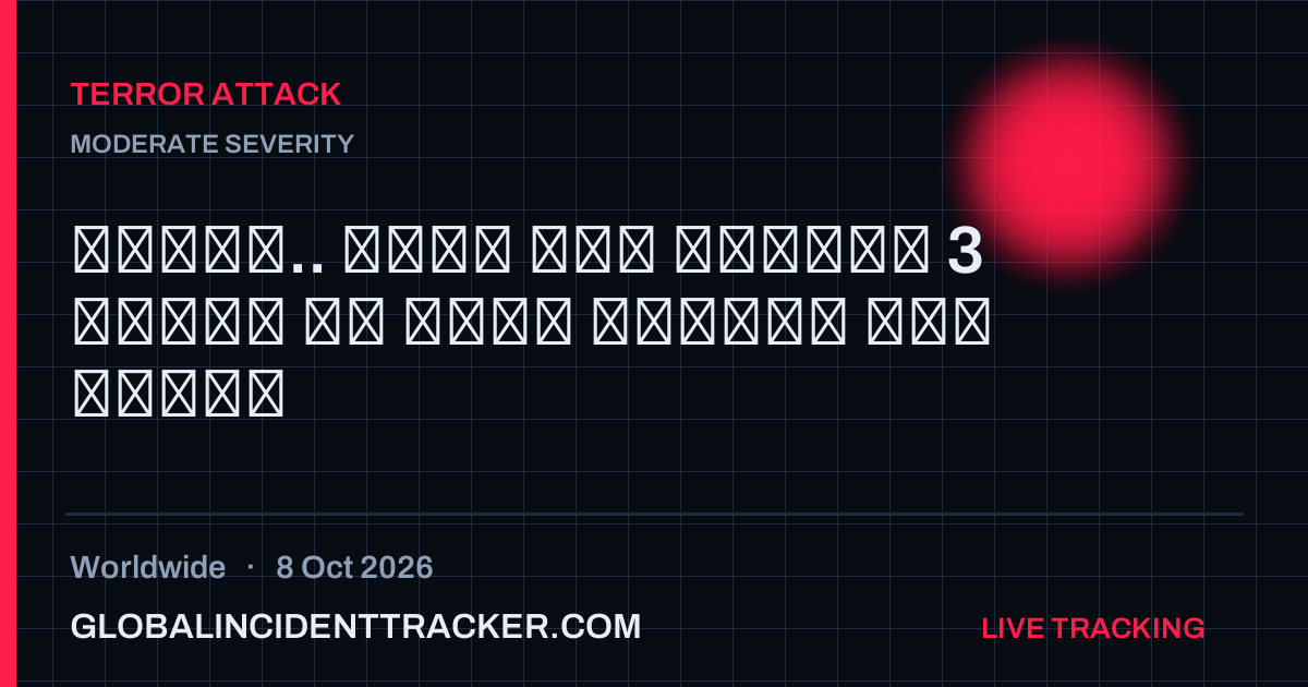 Terror Attack incident in worldwide on 8 October 2026 — Global Incident Tracker report card