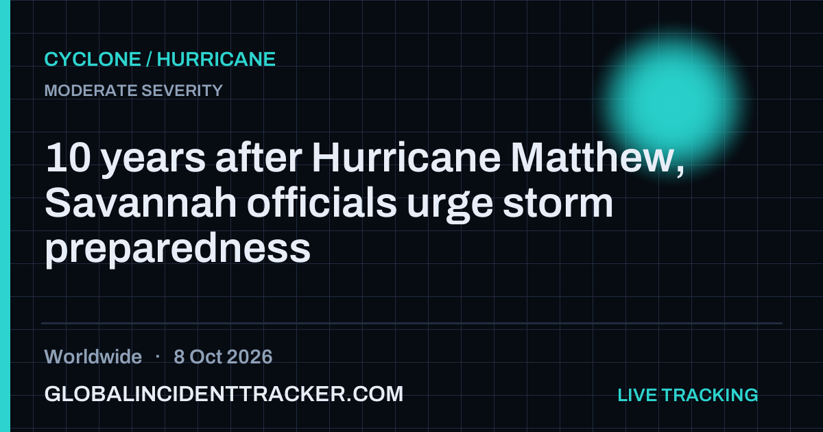 Cyclone / Hurricane incident in worldwide on 8 October 2026 — Global Incident Tracker report card