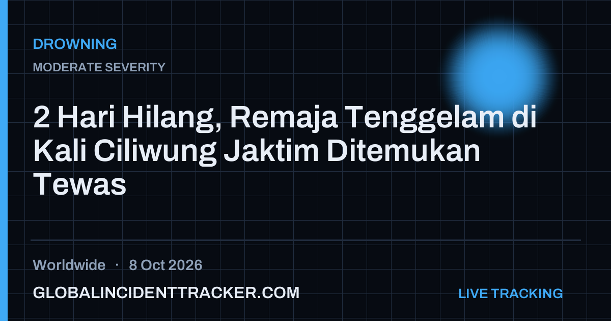 Drowning incident in worldwide on 8 October 2026 — Global Incident Tracker report card