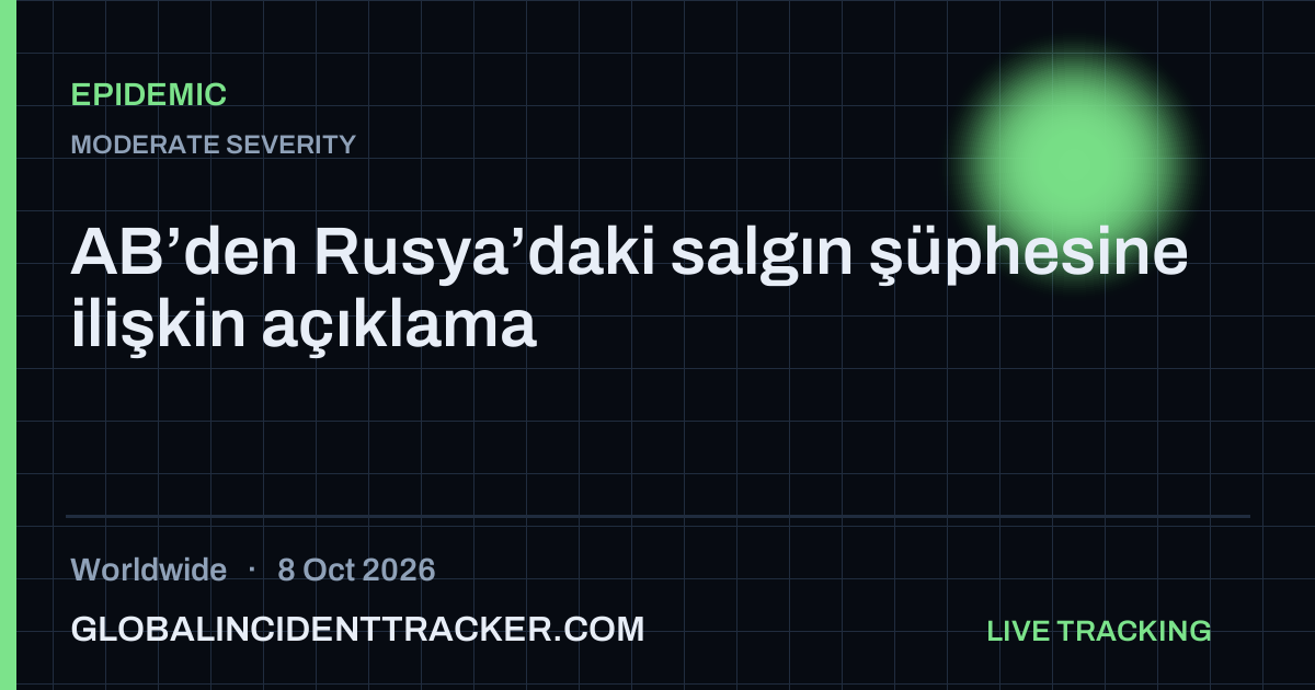Epidemic incident in worldwide on 8 October 2026 — Global Incident Tracker report card
