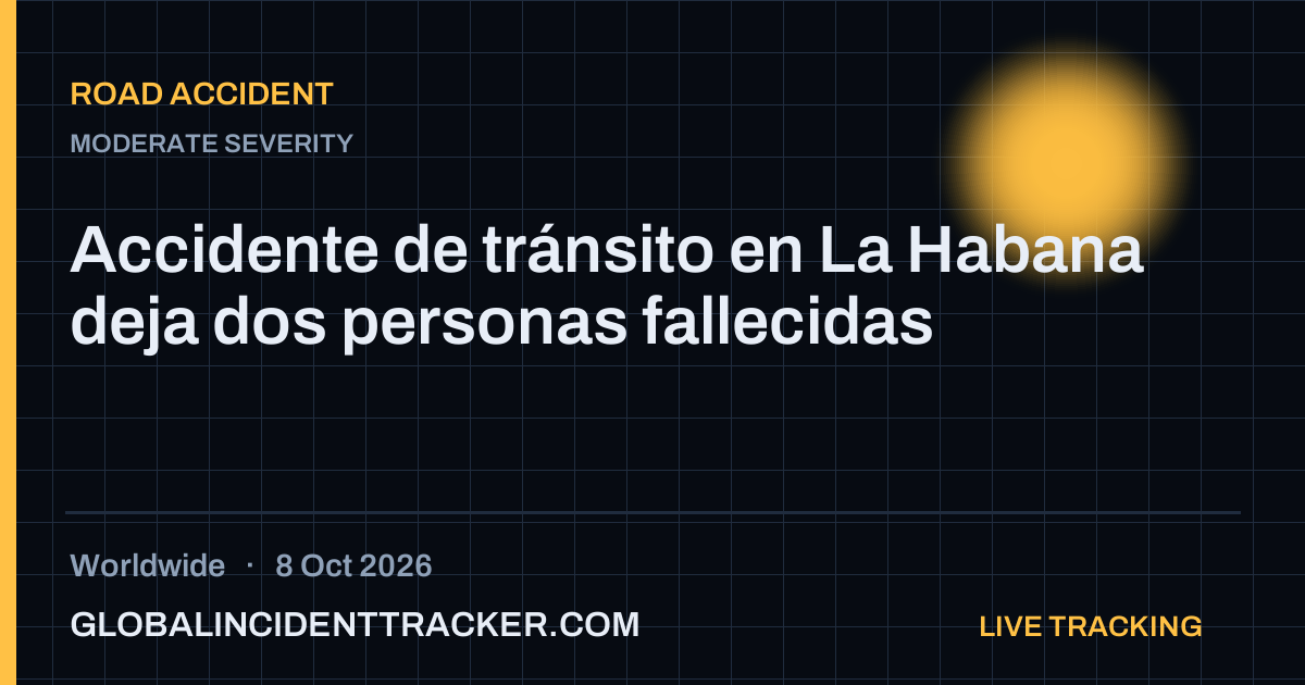 Road Accident incident in worldwide on 8 October 2026 — Global Incident Tracker report card