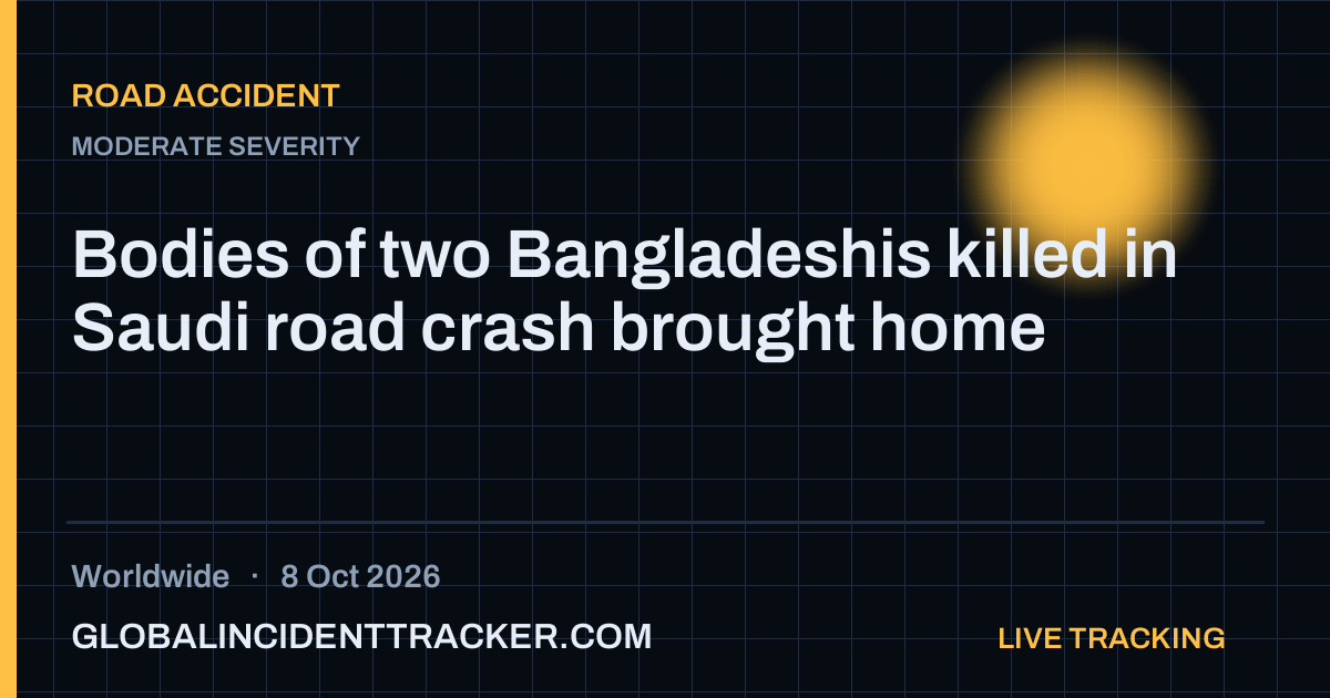 Road Accident incident in worldwide on 8 October 2026 — Global Incident Tracker report card