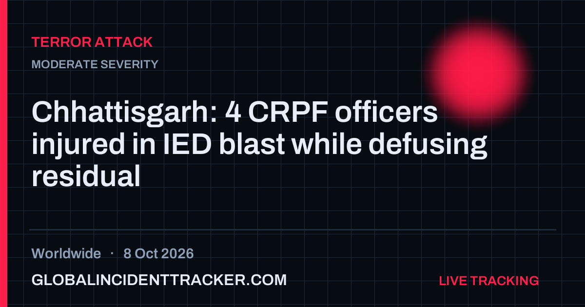 Terror Attack incident in worldwide on 8 October 2026 — Global Incident Tracker report card