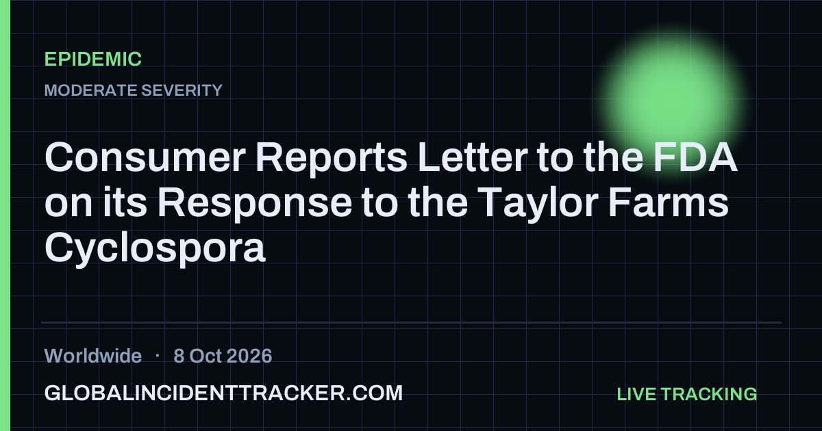 Epidemic incident in worldwide on 8 October 2026 — Global Incident Tracker report card