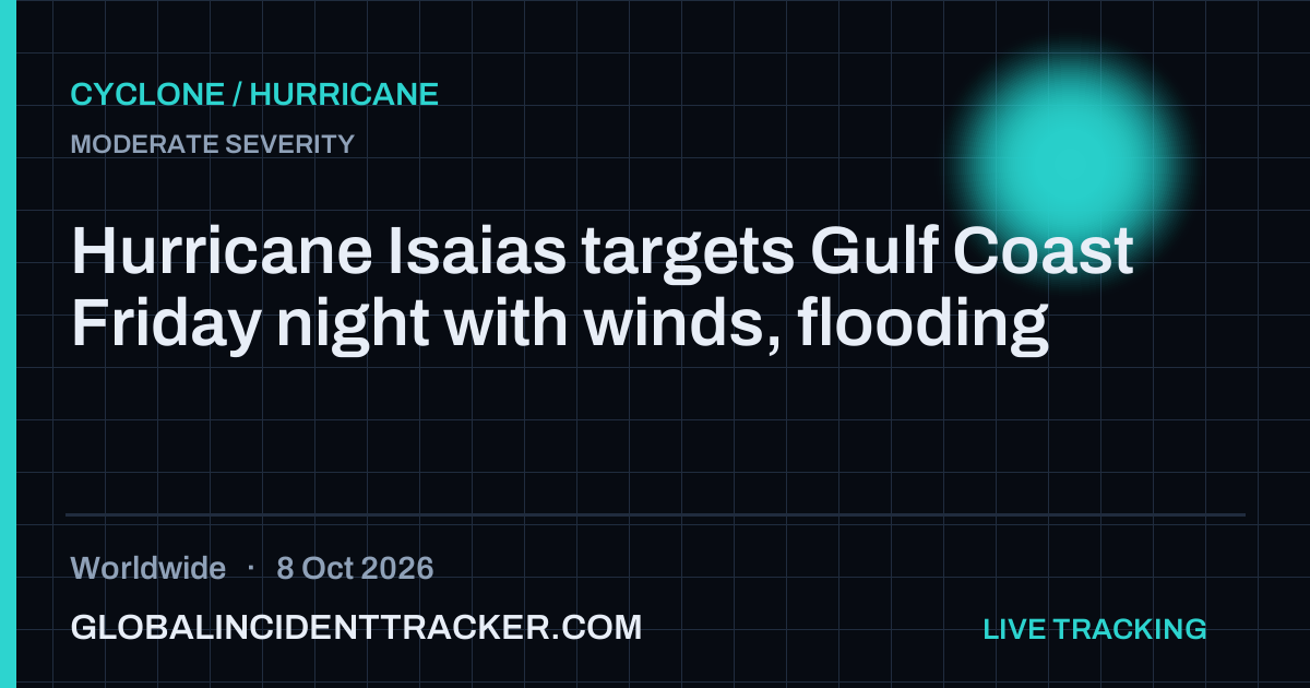Cyclone / Hurricane incident in worldwide on 8 October 2026 — Global Incident Tracker report card