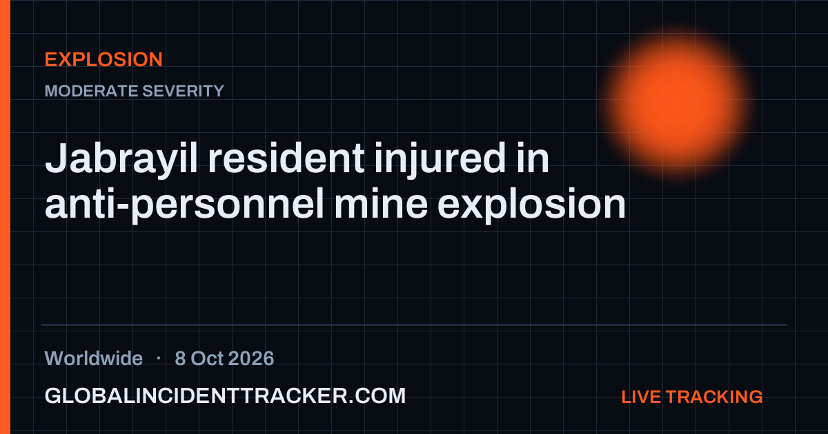 Explosion incident in worldwide on 8 October 2026 — Global Incident Tracker report card