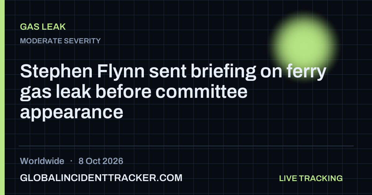 Gas Leak incident in worldwide on 8 October 2026 — Global Incident Tracker report card