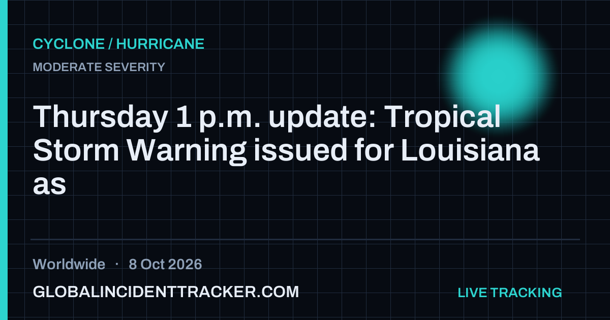 Cyclone / Hurricane incident in worldwide on 8 October 2026 — Global Incident Tracker report card