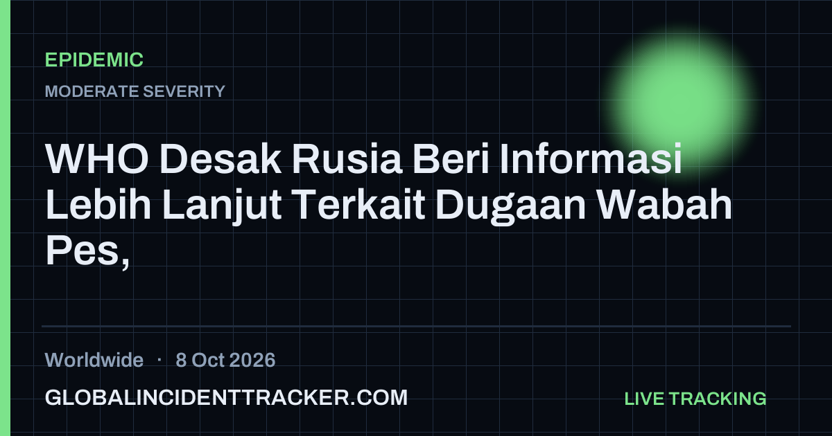Epidemic incident in worldwide on 8 October 2026 — Global Incident Tracker report card