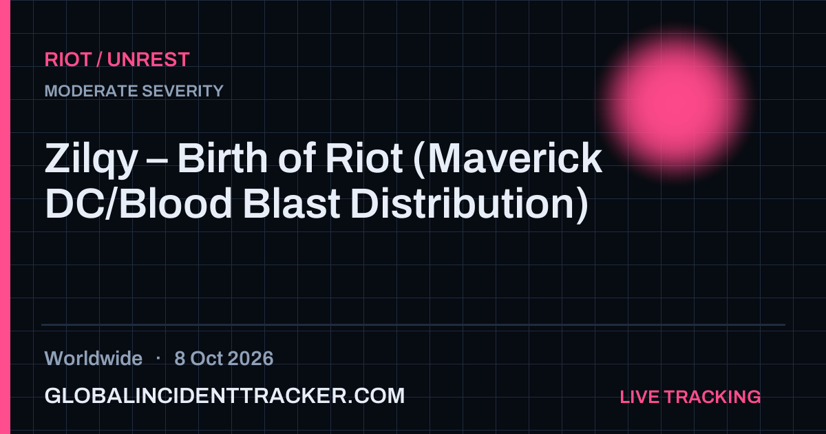 Riot / Unrest incident in worldwide on 8 October 2026 — Global Incident Tracker report card