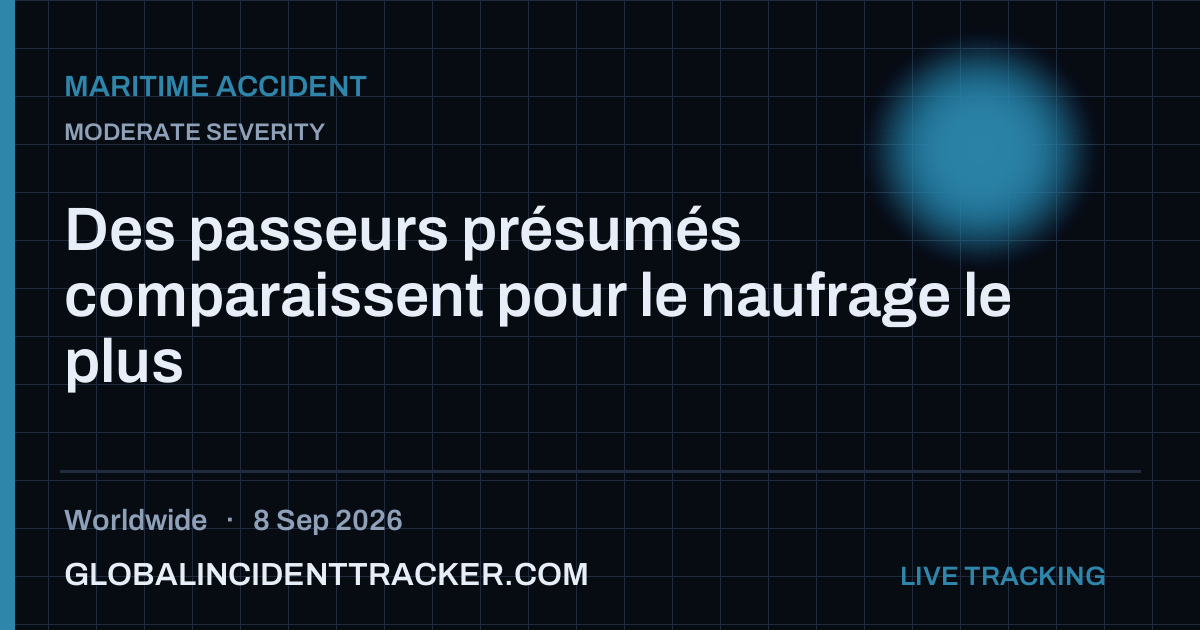 Maritime Accident incident in worldwide on 8 September 2026 — Global Incident Tracker report card