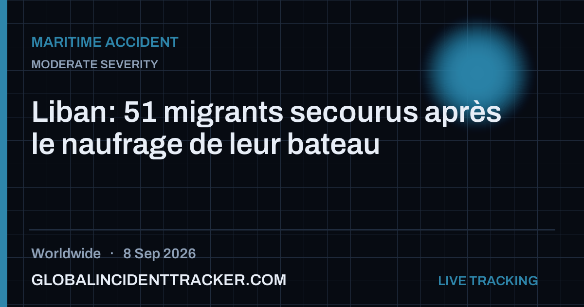 Maritime Accident incident in worldwide on 8 September 2026 — Global Incident Tracker report card