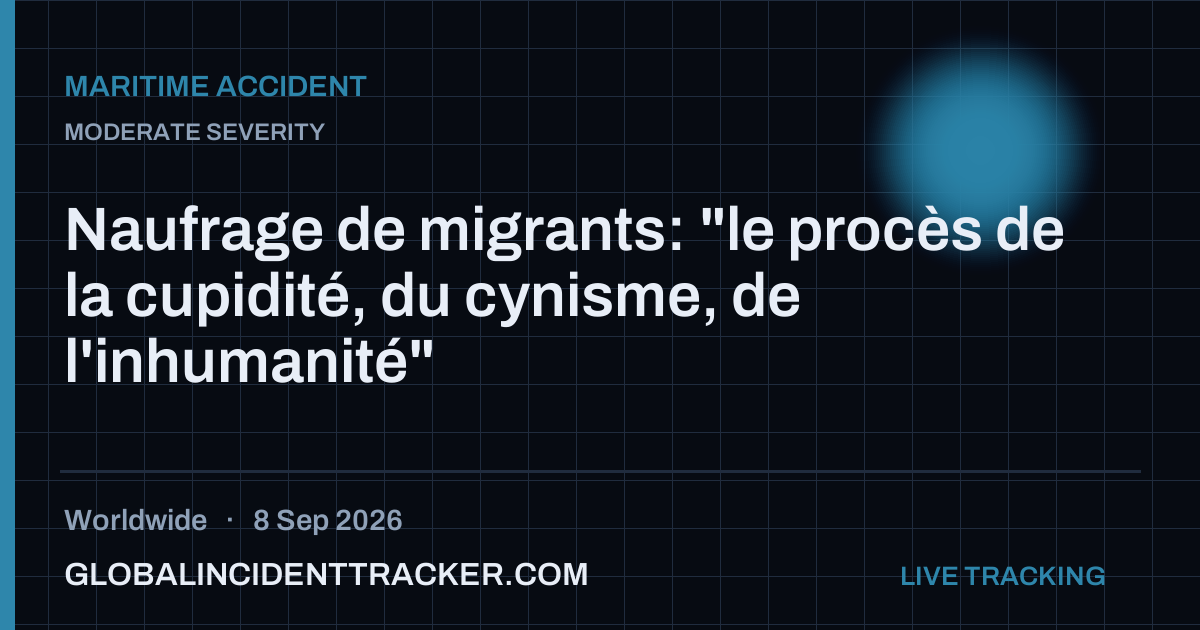 Maritime Accident incident in worldwide on 8 September 2026 — Global Incident Tracker report card