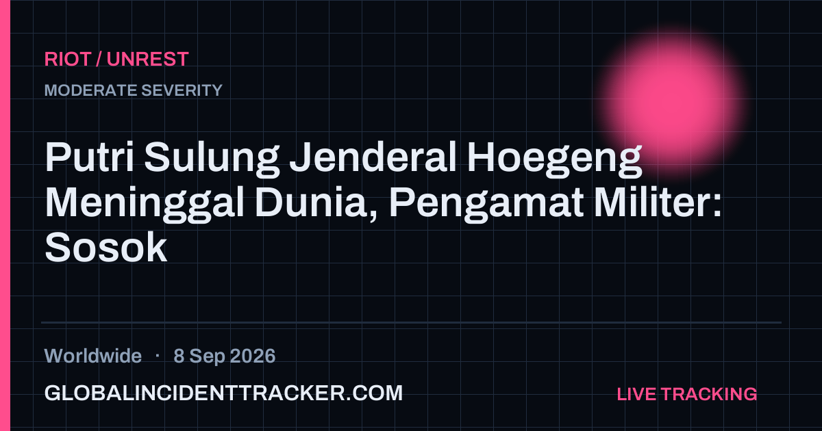 Riot / Unrest incident in worldwide on 8 September 2026 — Global Incident Tracker report card