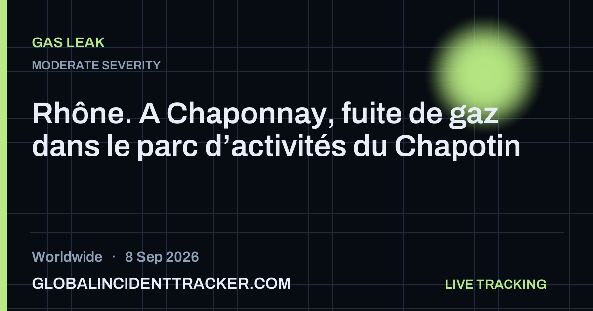 Gas Leak incident in worldwide on 8 September 2026 — Global Incident Tracker report card