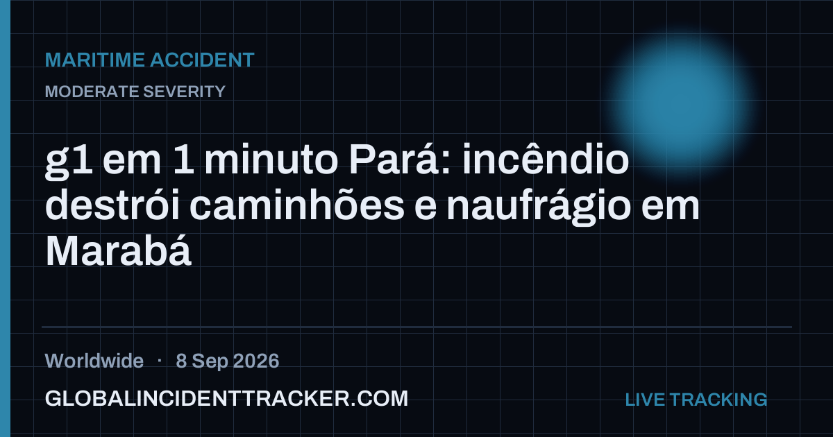Maritime Accident incident in worldwide on 8 September 2026 — Global Incident Tracker report card
