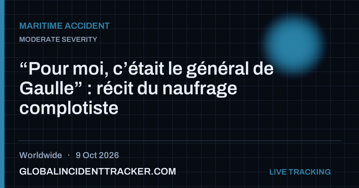 Maritime Accident incident in worldwide on 9 October 2026 — Global Incident Tracker report card