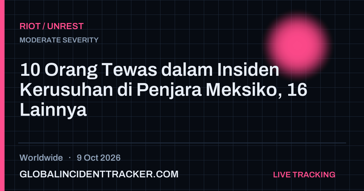 Riot / Unrest incident in worldwide on 9 October 2026 — Global Incident Tracker report card