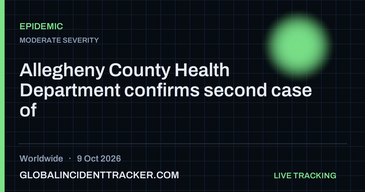 Epidemic incident in worldwide on 9 October 2026 — Global Incident Tracker report card