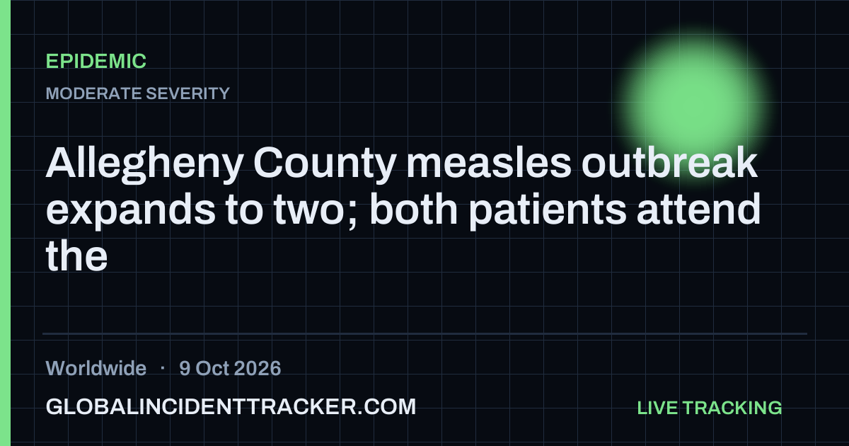 Epidemic incident in worldwide on 9 October 2026 — Global Incident Tracker report card