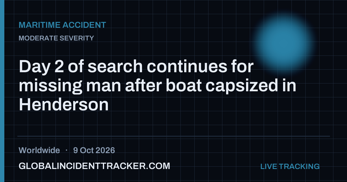 Maritime Accident incident in worldwide on 9 October 2026 — Global Incident Tracker report card