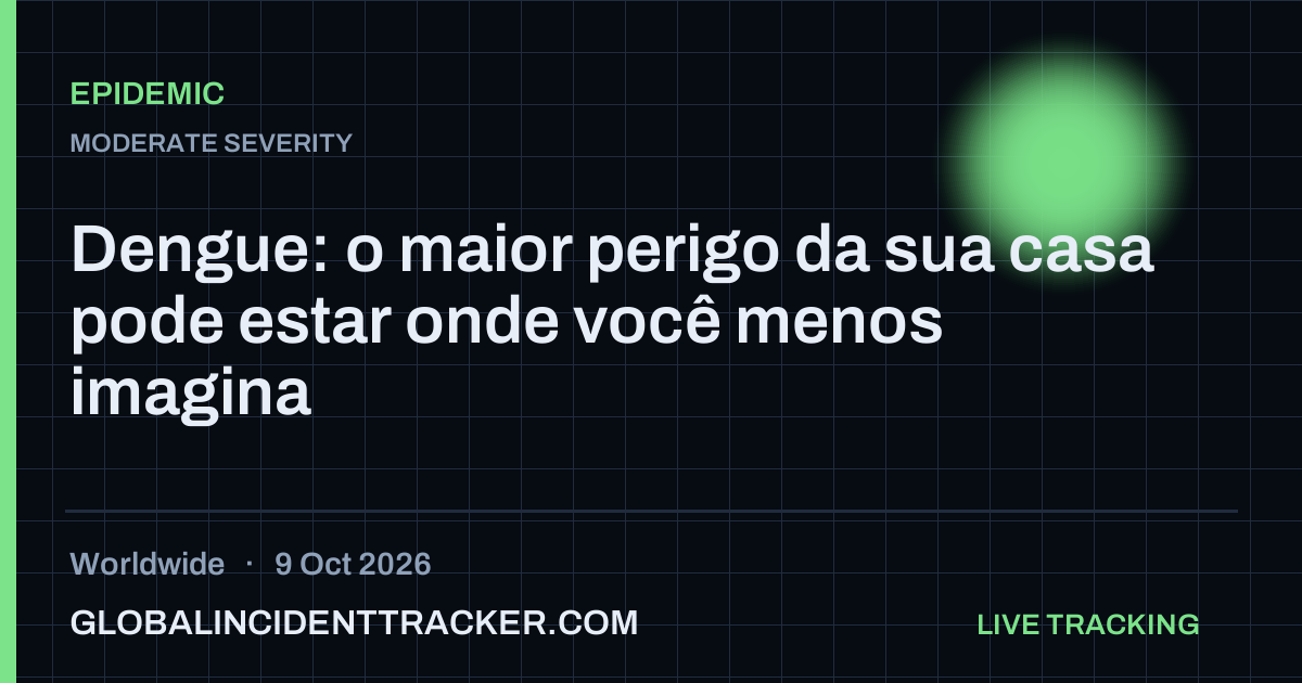 Epidemic incident in worldwide on 9 October 2026 — Global Incident Tracker report card