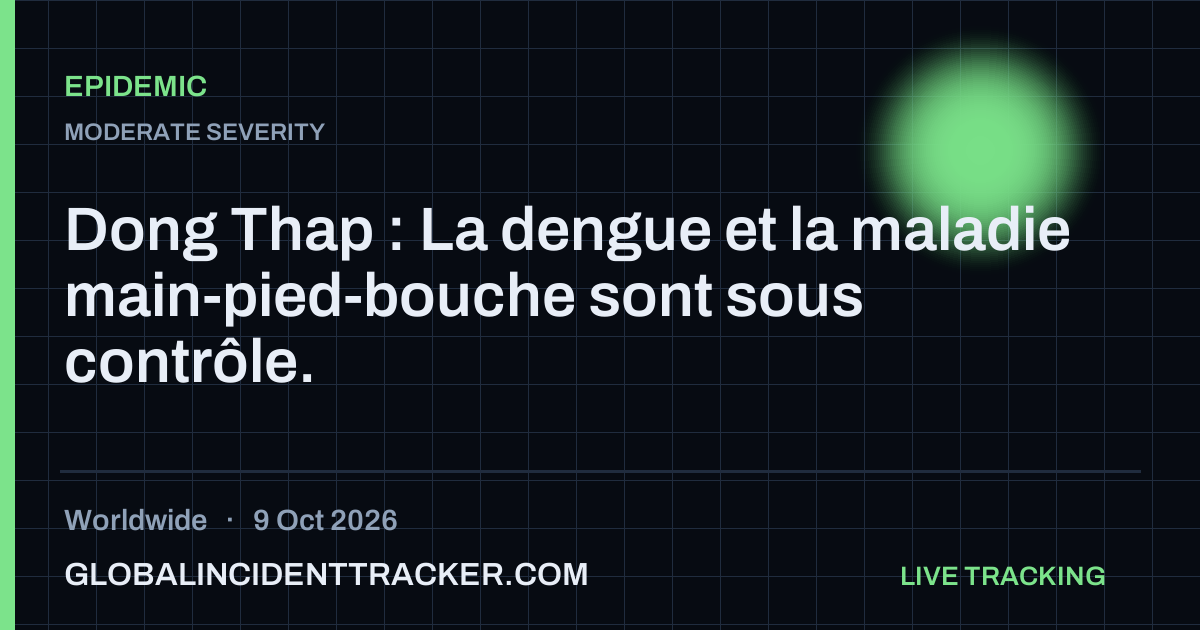 Epidemic incident in worldwide on 9 October 2026 — Global Incident Tracker report card