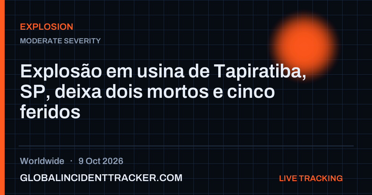 Explosion incident in worldwide on 9 October 2026 — Global Incident Tracker report card