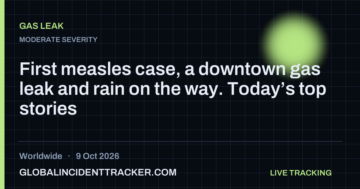 Gas Leak incident in worldwide on 9 October 2026 — Global Incident Tracker report card