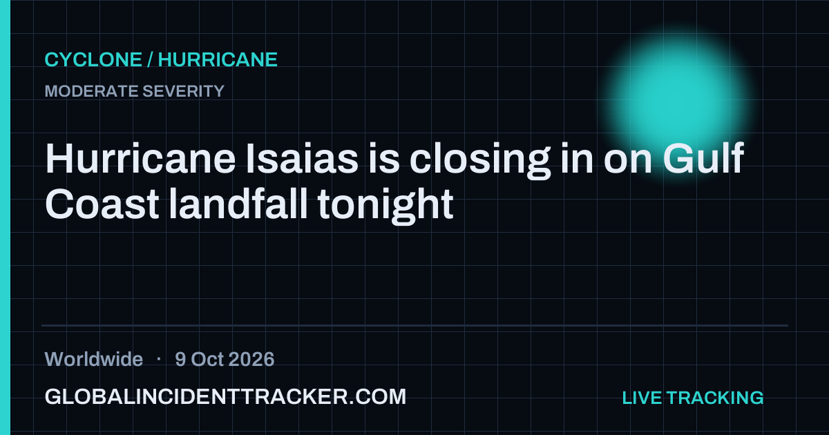 Cyclone / Hurricane incident in worldwide on 9 October 2026 — Global Incident Tracker report card