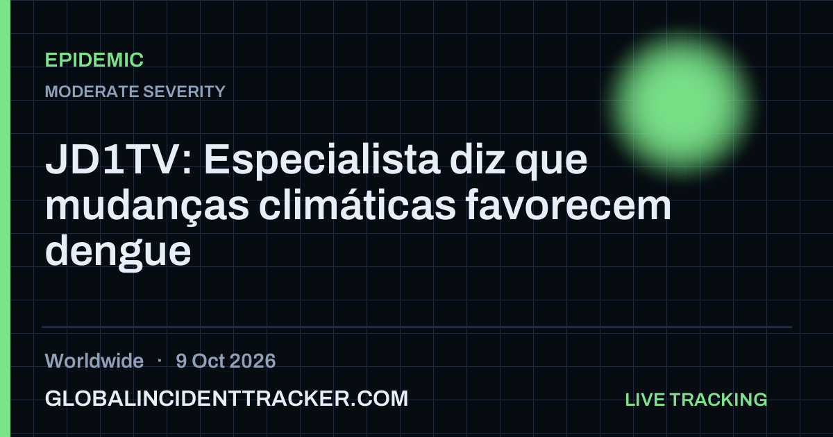 Epidemic incident in worldwide on 9 October 2026 — Global Incident Tracker report card