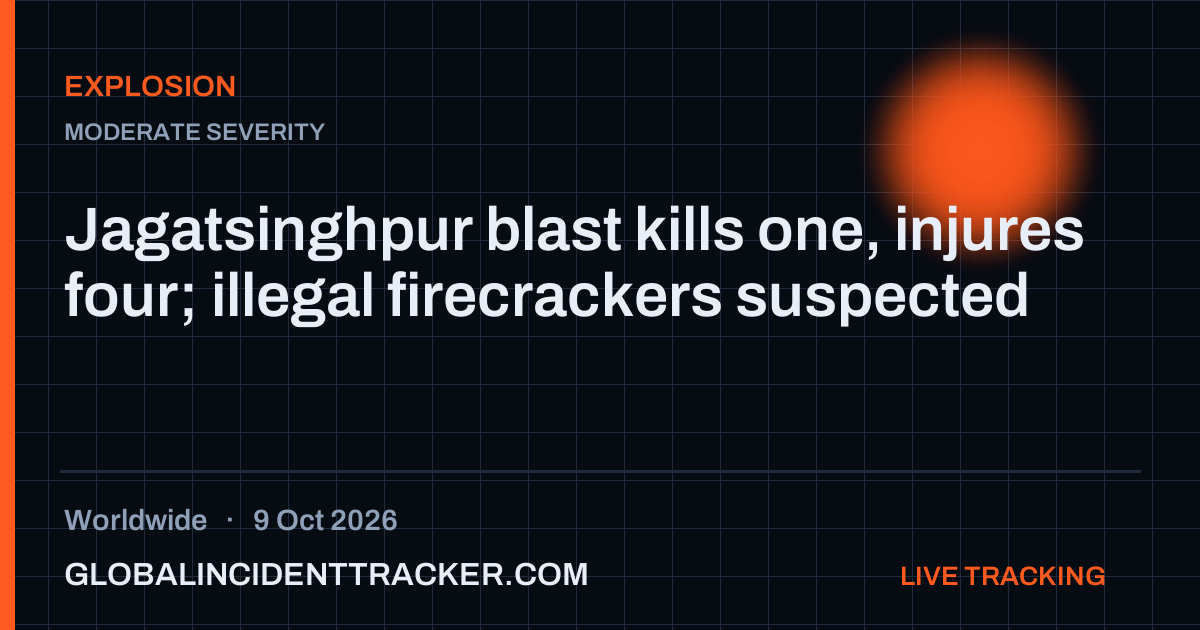 Explosion incident in worldwide on 9 October 2026 — Global Incident Tracker report card