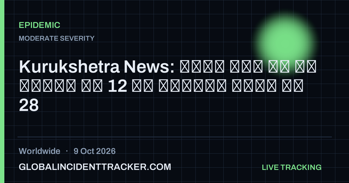 Epidemic incident in worldwide on 9 October 2026 — Global Incident Tracker report card