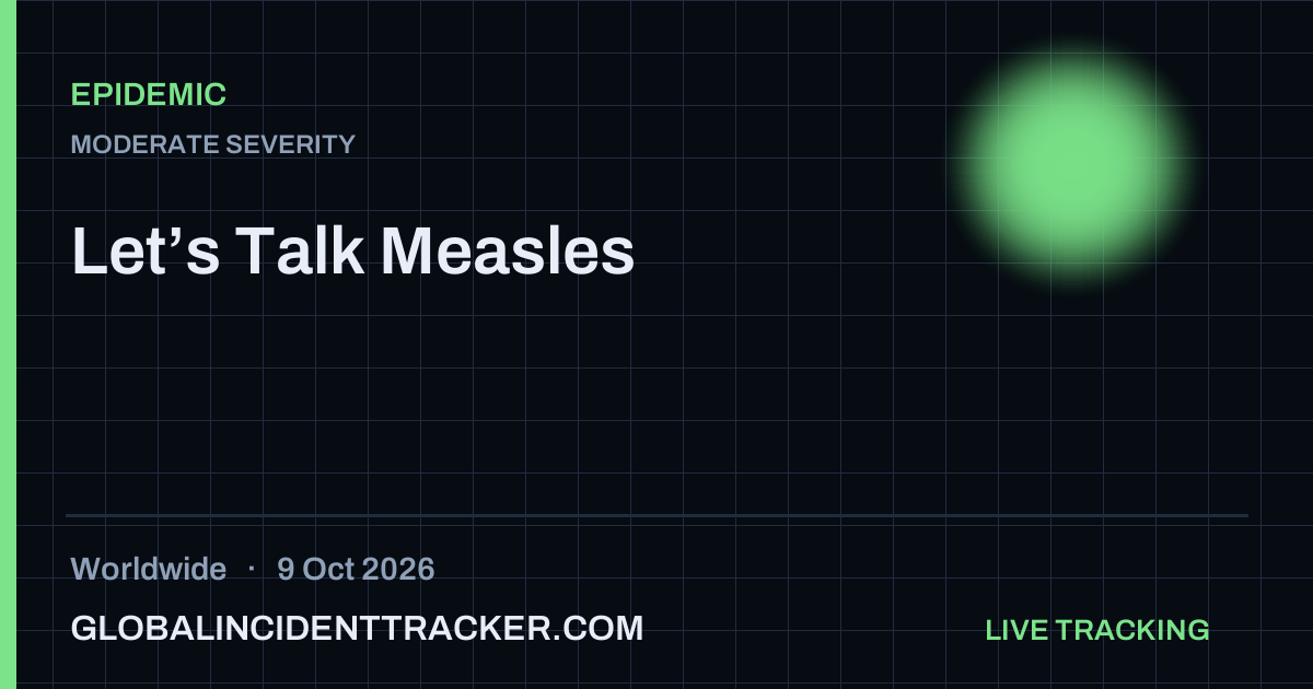 Epidemic incident in worldwide on 9 October 2026 — Global Incident Tracker report card