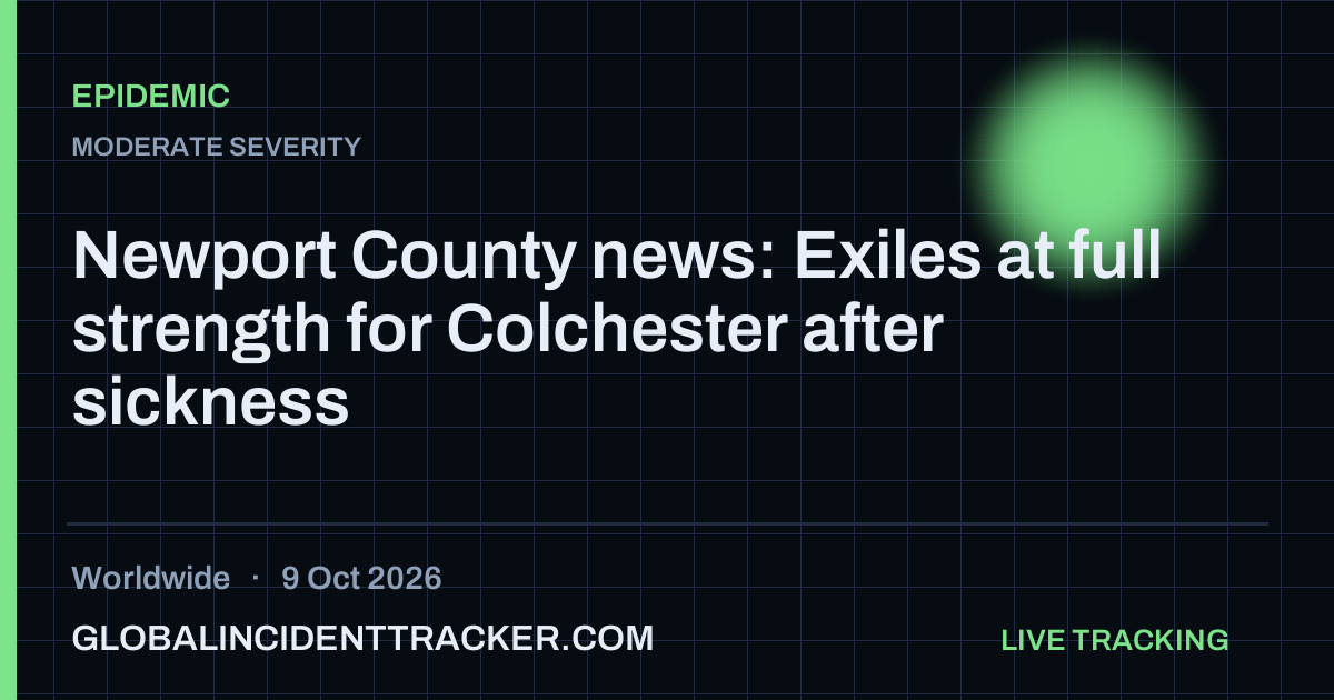 Epidemic incident in worldwide on 9 October 2026 — Global Incident Tracker report card