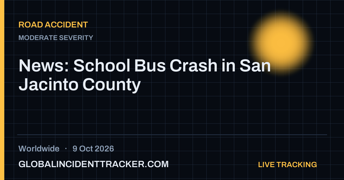 Road Accident incident in worldwide on 9 October 2026 — Global Incident Tracker report card