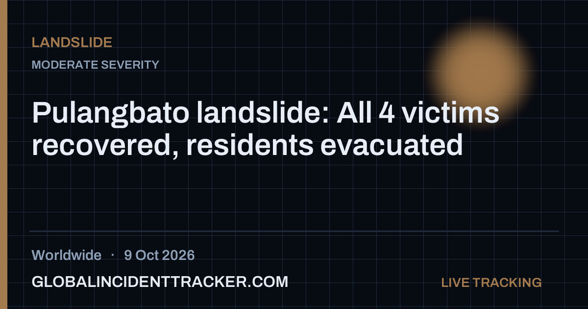 Landslide incident in worldwide on 9 October 2026 — Global Incident Tracker report card