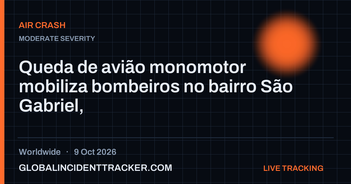 Air Crash incident in worldwide on 9 October 2026 — Global Incident Tracker report card