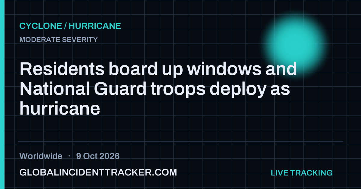 Cyclone / Hurricane incident in worldwide on 9 October 2026 — Global Incident Tracker report card