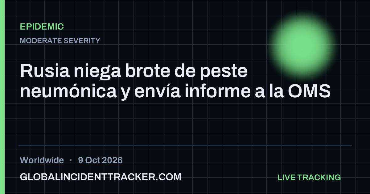 Epidemic incident in worldwide on 9 October 2026 — Global Incident Tracker report card